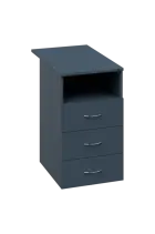 CKC 2 - 84 kontejner přístavný, 3-zásuvkový/nika, deska 25 mm, centrální zámek, antracit